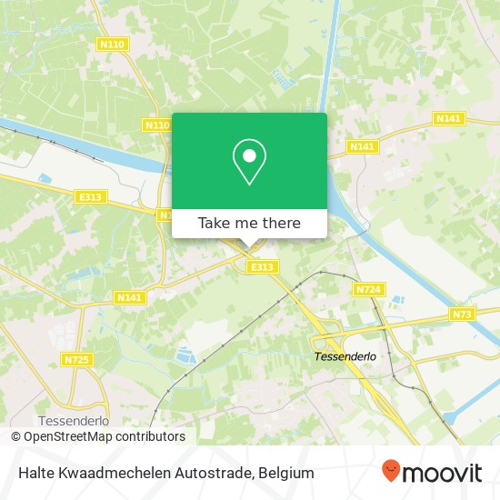 Halte Kwaadmechelen Autostrade map