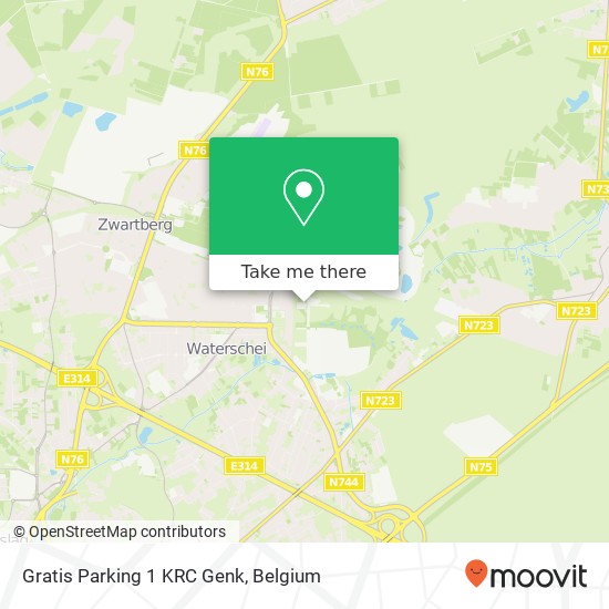 Gratis Parking 1 KRC Genk map