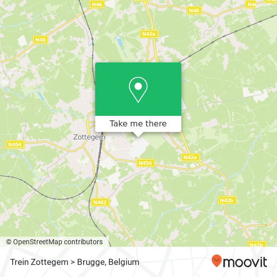 Trein Zottegem > Brugge map
