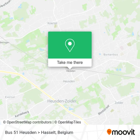 Bus 51 Heusden > Hasselt map