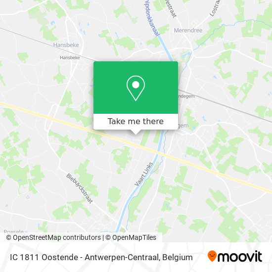 IC 1811 Oostende - Antwerpen-Centraal plan