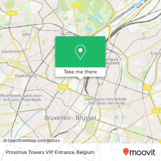 Proximus Towers VIP Entrance map