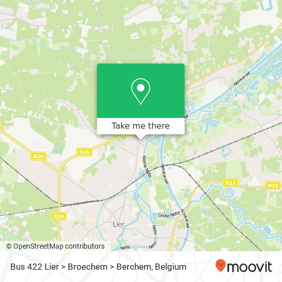 Bus 422 Lier > Broechem > Berchem plan