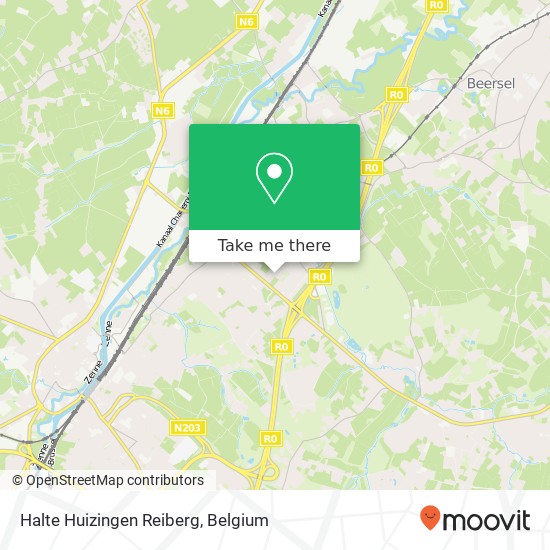 Halte Huizingen Reiberg map