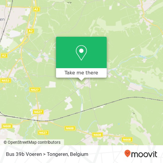 Bus 39b Voeren > Tongeren map