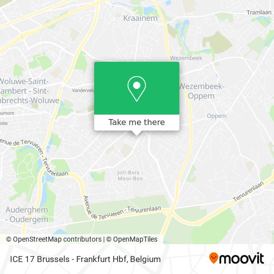 ICE 17 Brussels - Frankfurt Hbf map