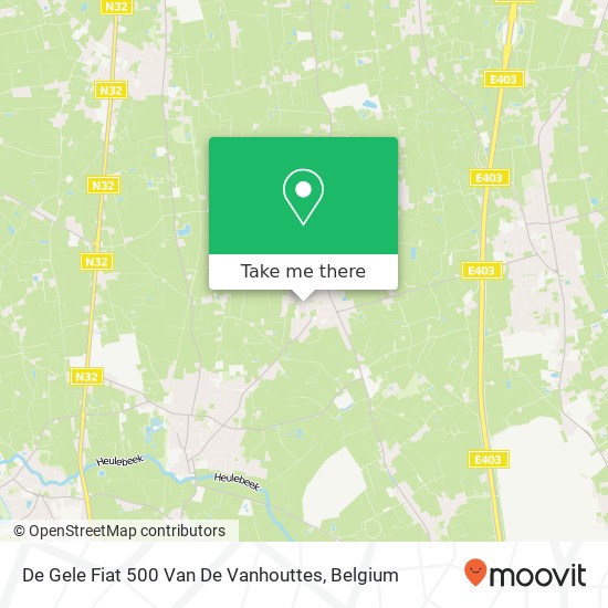 De Gele Fiat 500 Van De Vanhouttes map