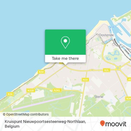 Kruispunt Nieuwpoortsesteenweg-Northlaan map