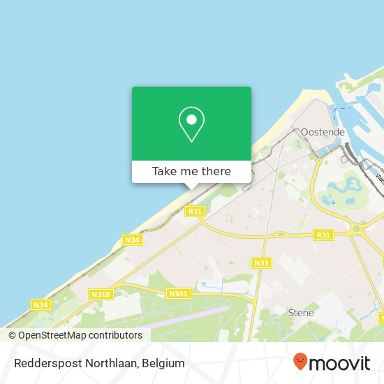 Redderspost Northlaan map