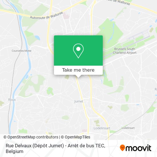 Rue Delvaux (Dépôt Jumet) - Arrêt de bus TEC map