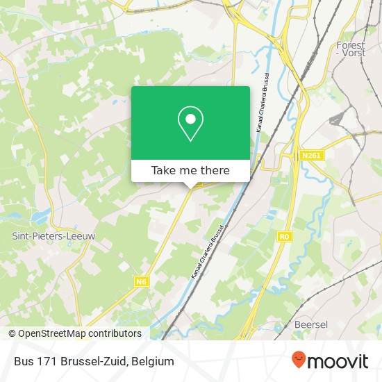 Bus 171 Brussel-Zuid plan