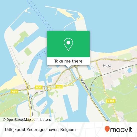 Uitkijkpost Zeebrugse haven map