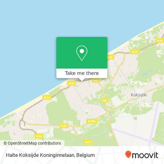 Halte Koksijde Koninginnelaan map