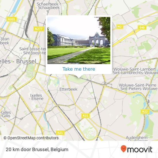 20 km door Brussel map