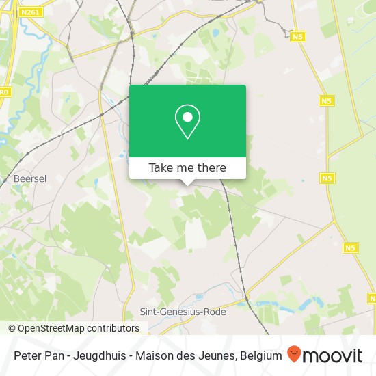 Peter Pan - Jeugdhuis - Maison des Jeunes map