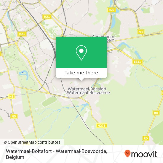 Watermael-Boitsfort - Watermaal-Bosvoorde map