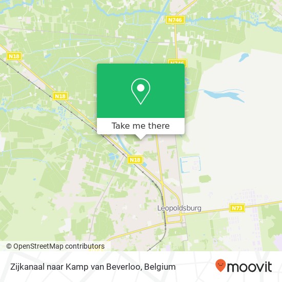 Zijkanaal naar Kamp van Beverloo map