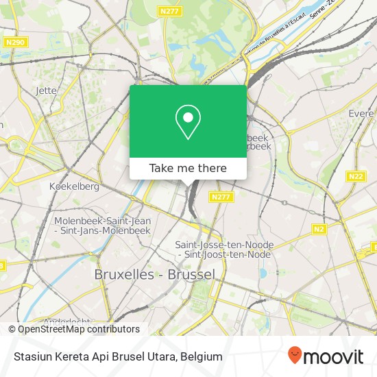 Stasiun Kereta Api Brusel Utara map