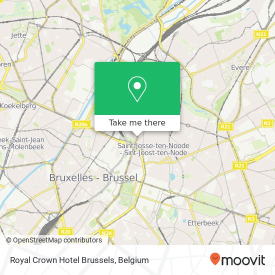 Royal Crown Hotel Brussels map