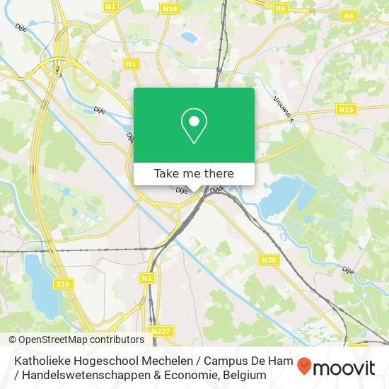 Katholieke Hogeschool Mechelen / Campus De Ham / Handelswetenschappen & Economie map