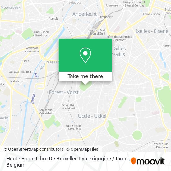 Haute Ecole Libre De Bruxelles Ilya Prigogine / Inraci map