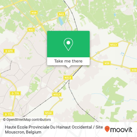 Haute Ecole Provinciale Du Hainaut Occidental / Site Mouscron map
