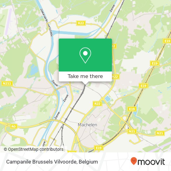 Campanile Brussels Vilvoorde map