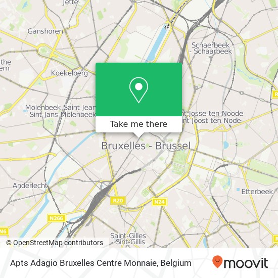 Apts Adagio Bruxelles Centre Monnaie map