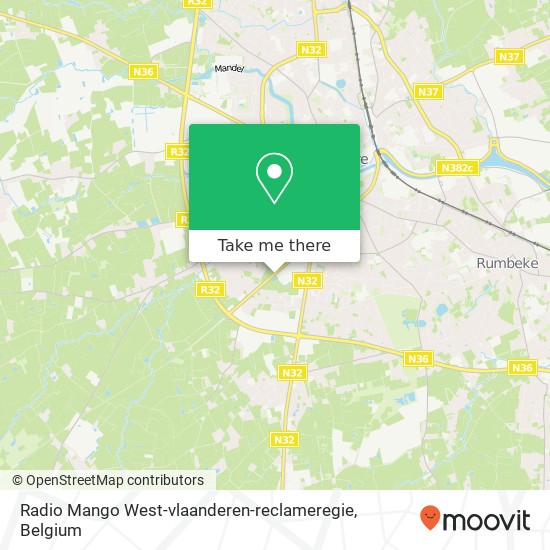 Radio Mango West-vlaanderen-reclameregie map