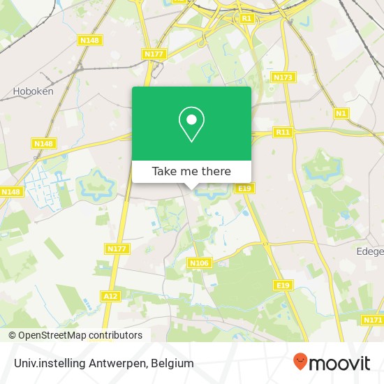 Univ.instelling Antwerpen map