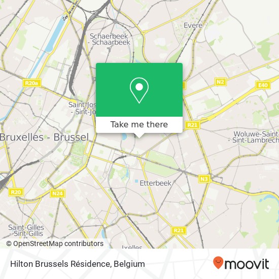 Hilton Brussels Résidence map