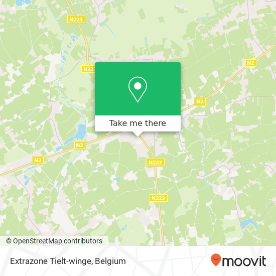 Extrazone Tielt-winge map