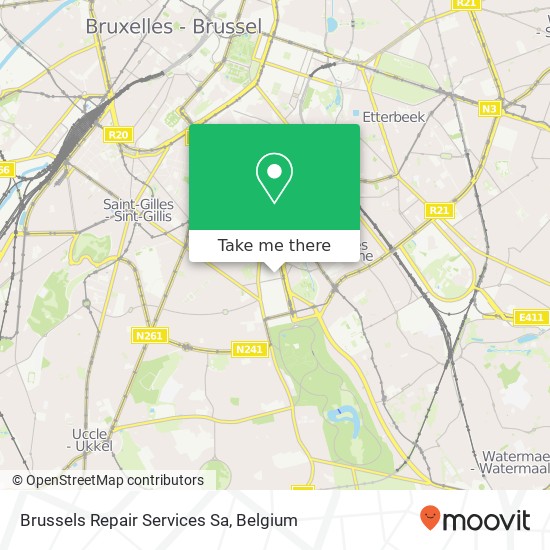 Brussels Repair Services Sa map