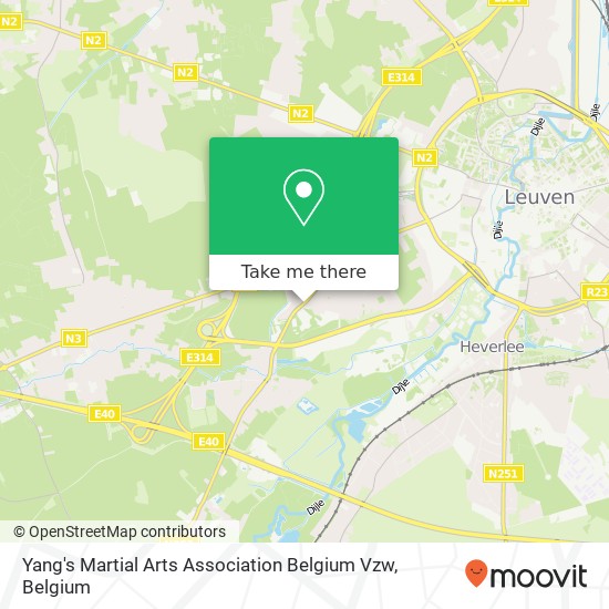 Yang's Martial Arts Association Belgium Vzw plan