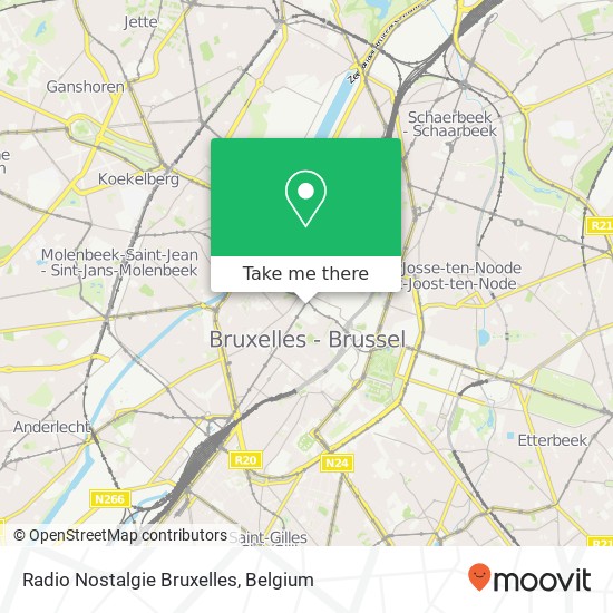 Radio Nostalgie Bruxelles map