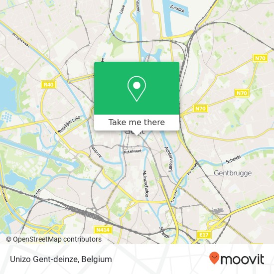Unizo Gent-deinze map