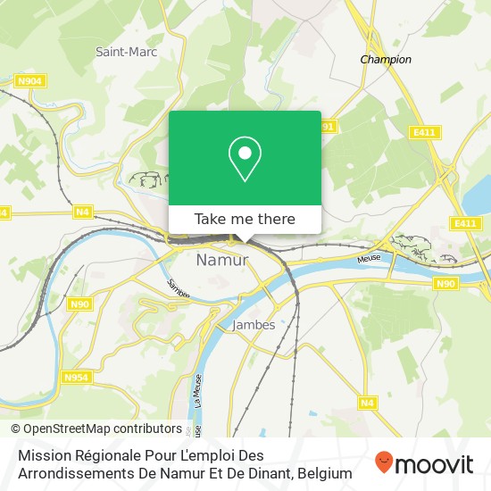 Mission Régionale Pour L'emploi Des Arrondissements De Namur Et De Dinant map