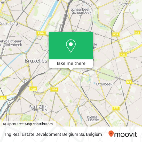 Ing Real Estate Development Belgium Sa map