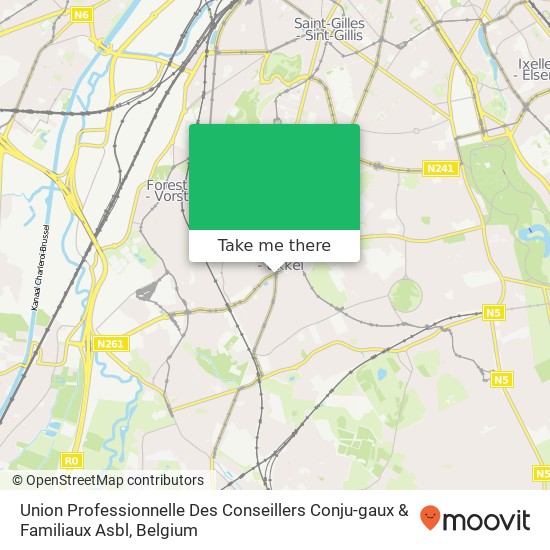 Union Professionnelle Des Conseillers Conju-gaux & Familiaux Asbl map