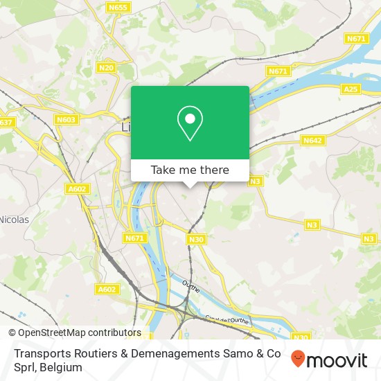 Transports Routiers & Demenagements Samo & Co Sprl plan