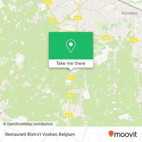 Restaurant Bistro't Vosken map