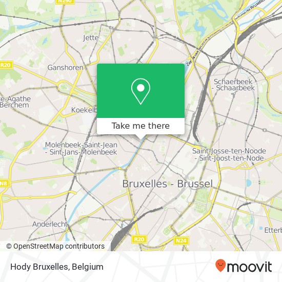 Hody Bruxelles map