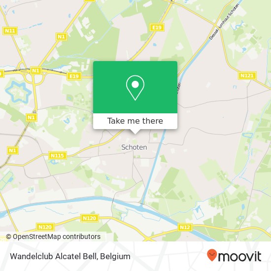 Wandelclub Alcatel Bell map