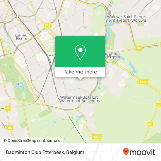 Badminton Club Etterbeek map