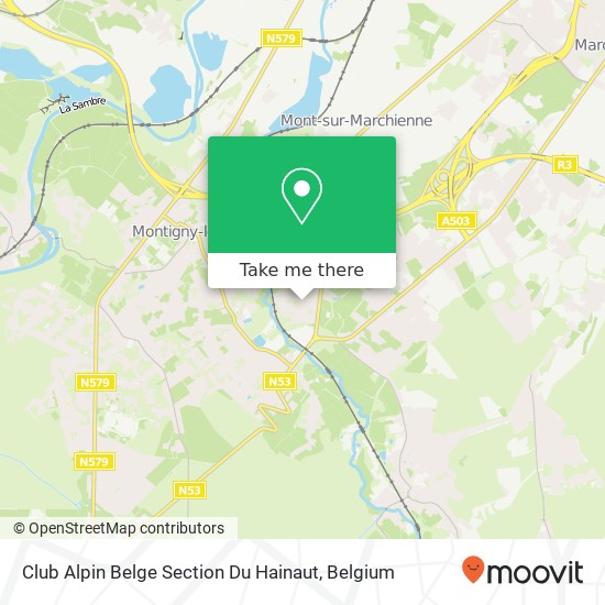 Club Alpin Belge Section Du Hainaut map