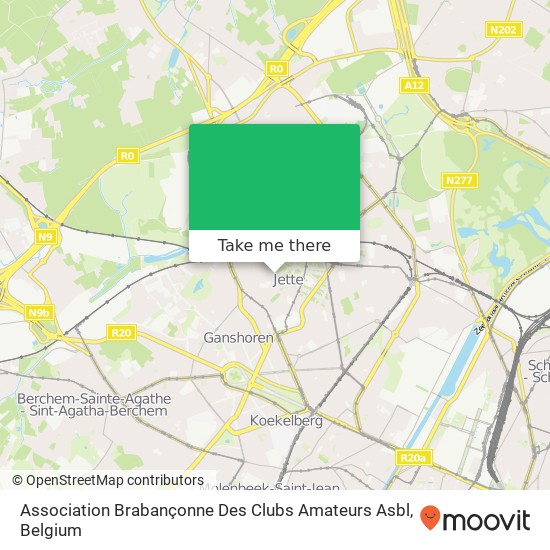 Association Brabançonne Des Clubs Amateurs Asbl map