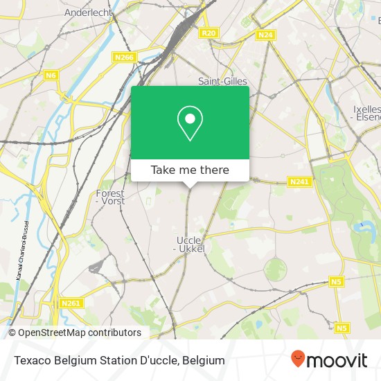 Texaco Belgium Station D'uccle map