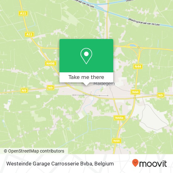Westeinde Garage Carrosserie Bvba map