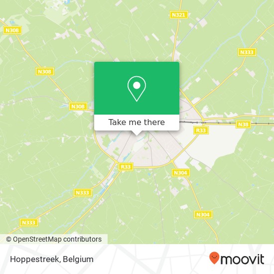 Hoppestreek map