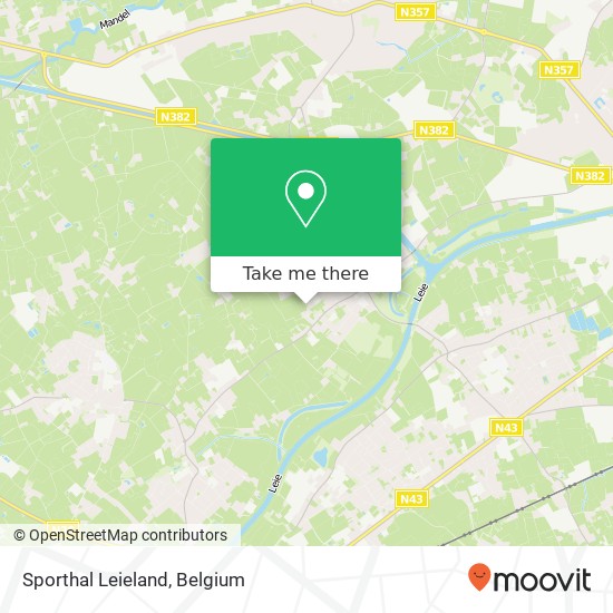 Sporthal Leieland map